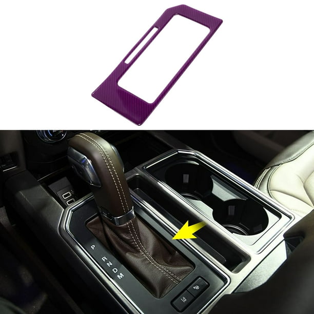 Cubierta de botón de pomo de cambio de marcha ABS Unique Bargains para Ford F150 2015-2020, adhesivo decorativo para panel de control interior, color Carbon Fiber Purple