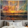 thumbnail image 2 of Orinice Sunset Waves Hologram Tapestry Wall Hanging Unique Style Graphic Tapestries Home Decor Art for Living Room Bedroom Dorm Apartment Farmhouse - 4 Sizes Available 50x40inch, 2 of 6