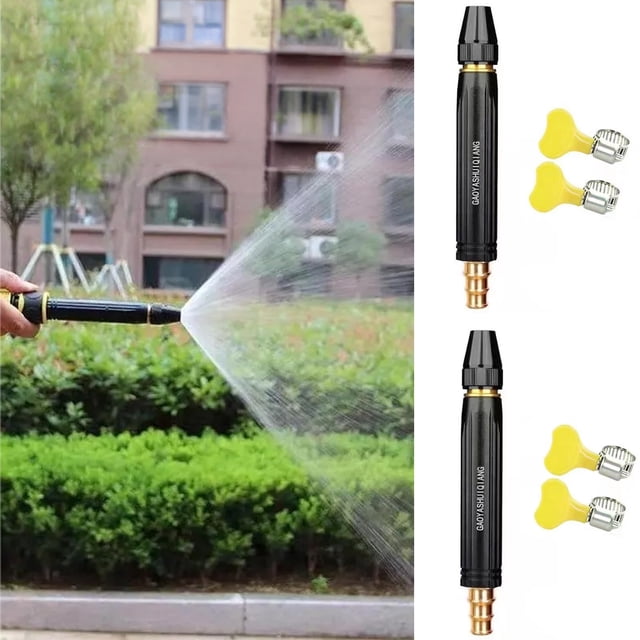 Buse à Jet Haute Pression, Buse de Boyau de Lavage de Voiture avec Réglages de Pulvérisation Réglables, Buse de Surpression Incluant des Pinces de Boyau pour le Lavage de Voiture, l'Arrosage du Jardin, le Nettoyage de Patio
