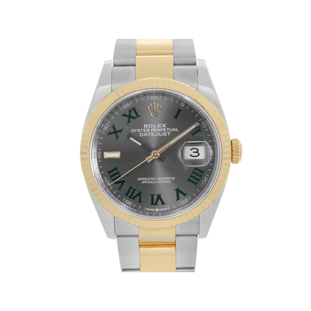 Rolex Datejust 36mm Steel 18k Yellow Gold Wimbledon Dial Automatic Watch 126233