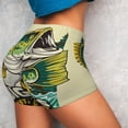 thumbnail image 4 of Lsque Bass Fish and Water Pattern High Waisted Biker Shorts for Women-Tummy Control Fitness Athletic Workout Running Yoga Gym Shorts,Moisture-Wicking-Large, 4 of 8
