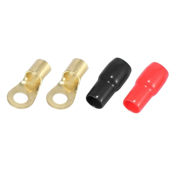 Unique Bargains 1 Pair Car 4 Gauge Ring Terminal Adapter Round Terminal for Speaker Wire Cable