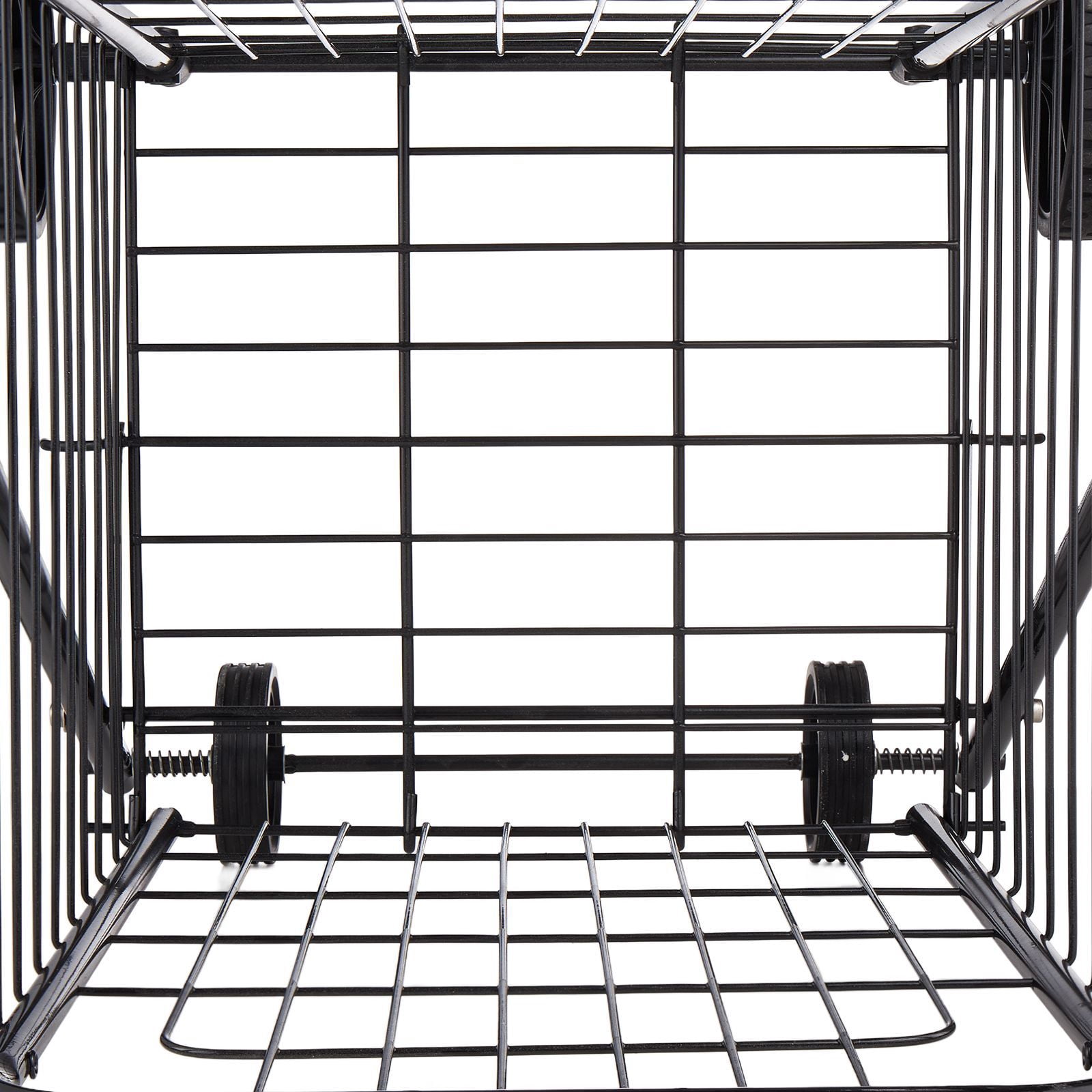 Shopping Cart, Folding Grocery Utility Cart with Swivel Wheels, 90 LBS Large Load Capacity, Heavy Duty Rolling Laundry Basket Butler for Laundry, Shopping, Camping, Grocery, Luggage, Black