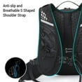 thumbnail image 2 of INOXTO 12L Hydration Backpack for Cycling, Running, Hiking - Lightweight Nylon with 2L Water Bladder, Black/White Options, 2 of 6