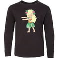 thumbnail image 3 of Inktastic Blonde Hula Girl Long Sleeve Youth T-Shirt, 3 of 5