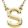 thumbnail image 1 of Precious Stars Unisex 14K Yellow Gold Block Font S Initial Necklace, 1 of 2