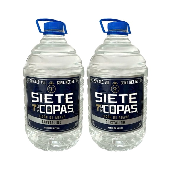 Duo Licor De Agave 7 Siete De Copas Cristalino Pet 5000 Ml 7 Siete De Copas Licor de Agave