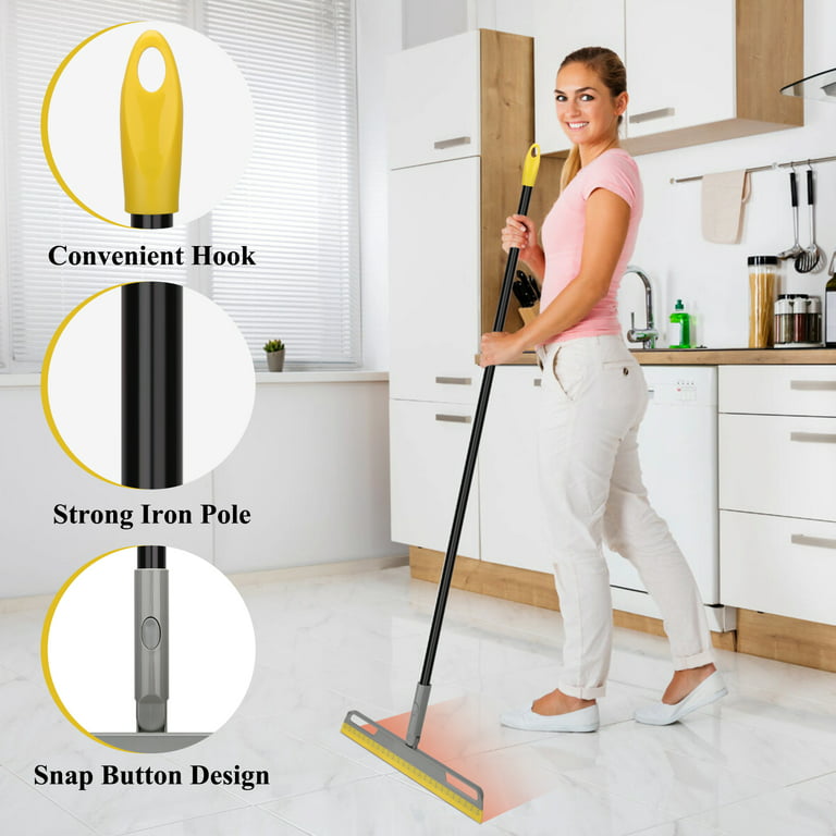 1pc Home Bathroom Cleaning Broom, Magic Broom With Retractable Handle For  Wet And Dry Use