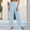 Light Blue, variant on Women High Waist Pleated Wide Leg Trousers Relaxed Draped Cut Elastic Waist For Neighborhood Gatherings And Casual Days Purple S