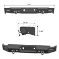 thumbnail image 7 of Vijay Compatible with 2007-2008-2009-2010-2011-2012-2013 Chevy Silverado 1500 Rear Bumper Textured Black Steel with Lights and D-rings, 7 of 7