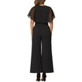 thumbnail image 3 of INSPIRE CHIC Ruffle Sleeve Jumpsuit for Women's Dressy Casual Tie Waist Wide Leg Pants 1 Piece Outfits M Black, 3 of 6