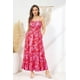 thumbnail image 5 of Vestidos de verano para mujer 2025, vestido con tirantes finos, estampado floral, casual, maxi largo, vestido de playa, morado, rojo, floral, L, 5 of 7