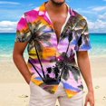 thumbnail image 2 of Hawaiian Shirt For Men Casual Fashion Summer Short Sleeve Buttons Printed T Shirt Top L, 2 of 5