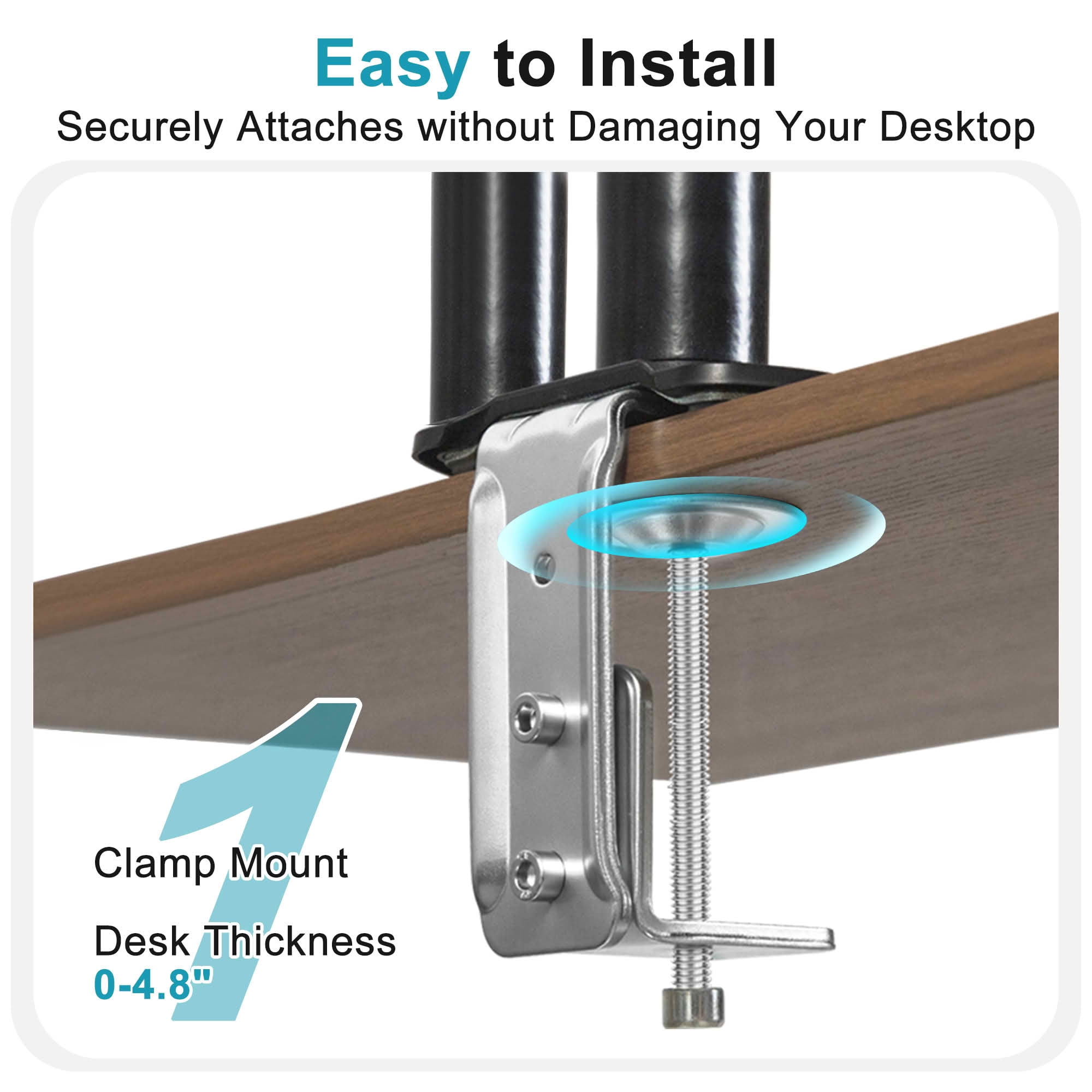 MAYEERTY Dual Monitor Counterbalance Desk Mount for 17-32" Screens, Swivel & Height Adjustable Dual Monitor Stand