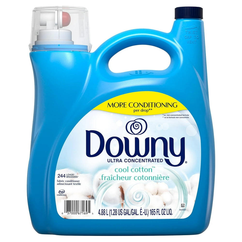 Downy Liquid Fabric Conditioner and Softener, Cool Cotton, 165 Ounce (244 Loads)