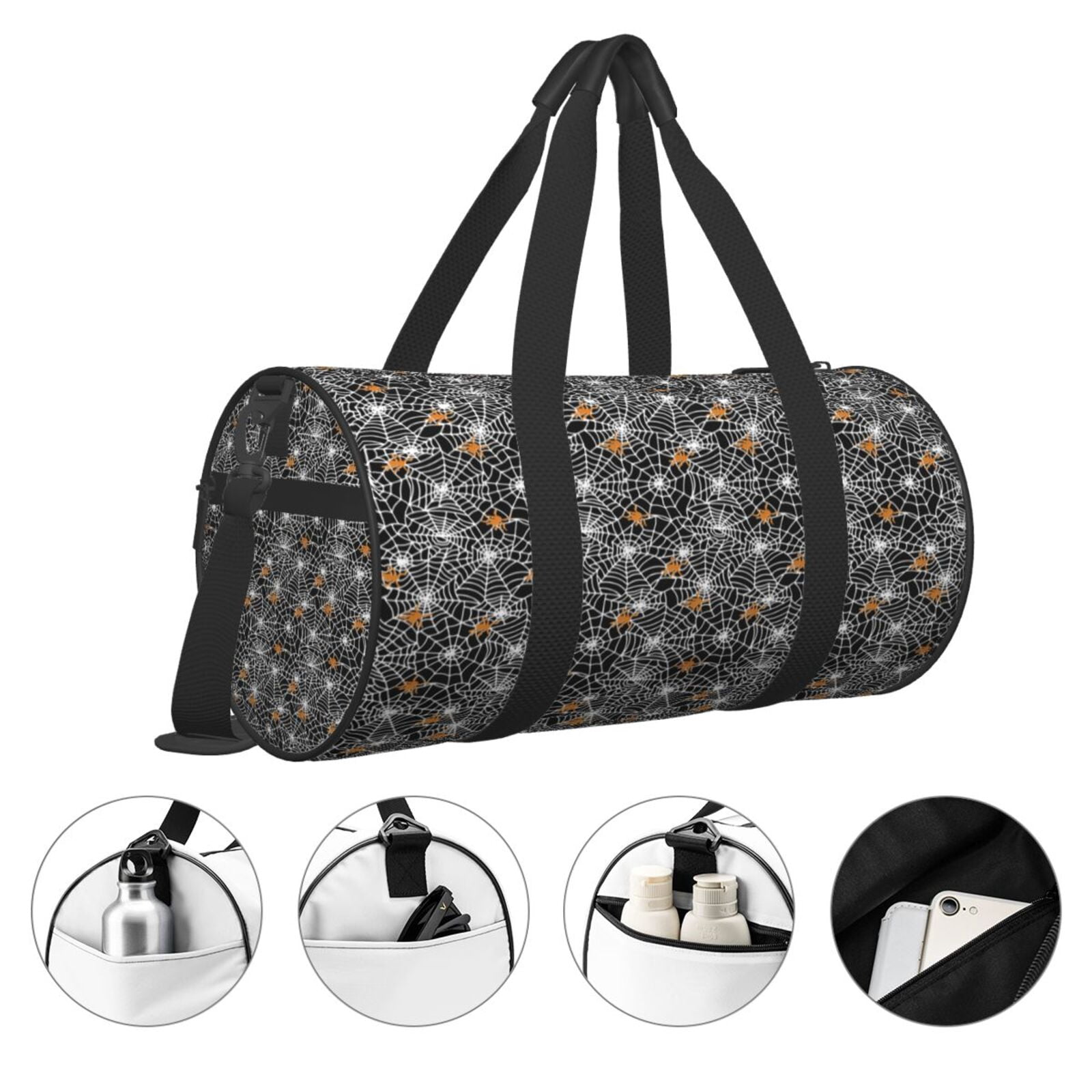 Vsdgher Spider Cobweb 45L Foldable Duffel Bag, Sports Gym Bag,Overnight Bag, Portable Weekender Bag for Airplanes