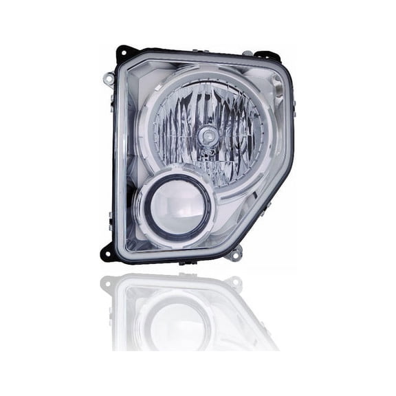 Headlight Assembly - Compatible/Replacement for '08-12 Jeep Liberty - LED With Round Bulb Shield, Without Fog Lamp - Right Hand - Passenger - 57010170AE - CAPA