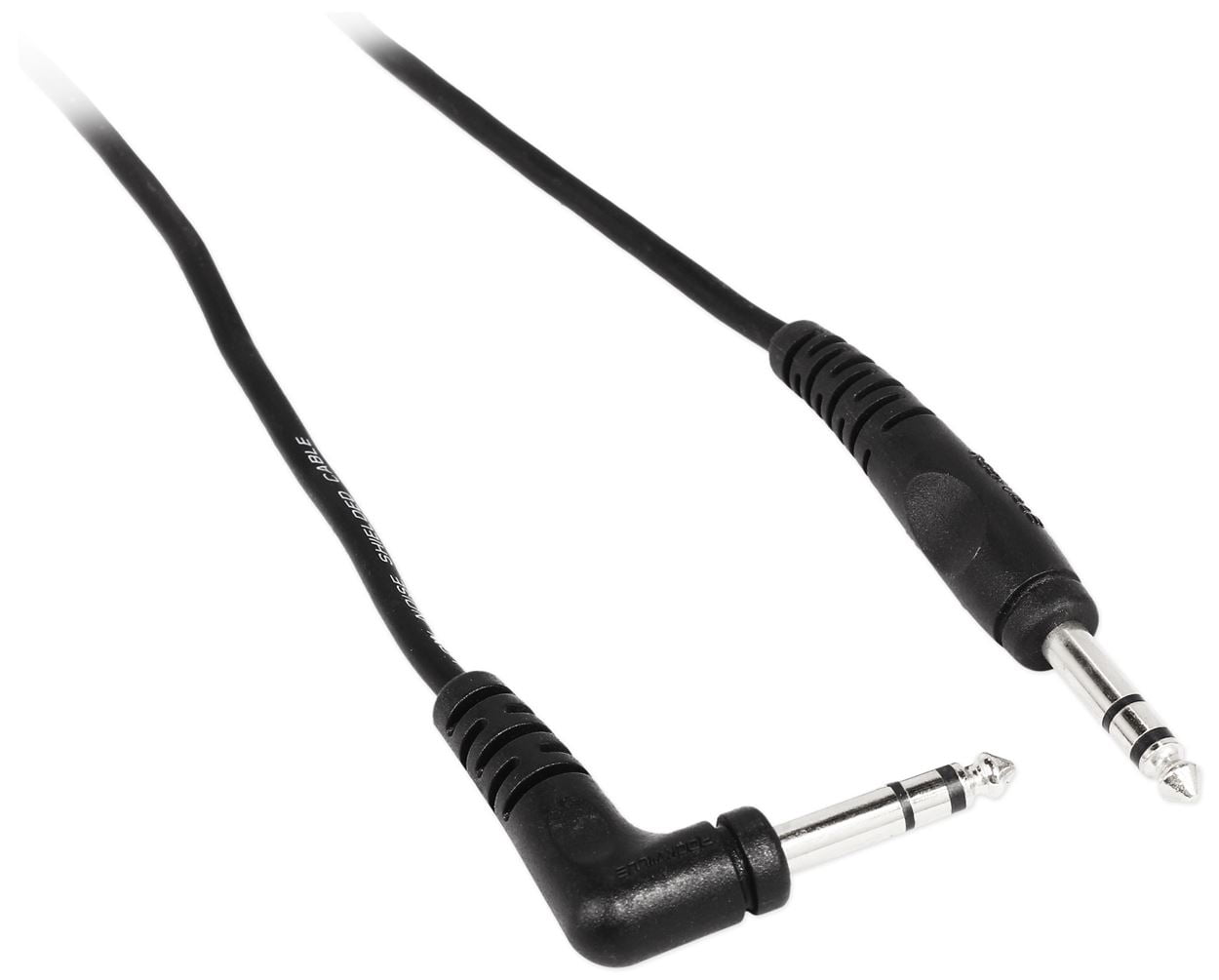 6 Rockville RCTR110R-B 10' 1/4" TRS Right Angle - 1/4" TRS Straight Cable