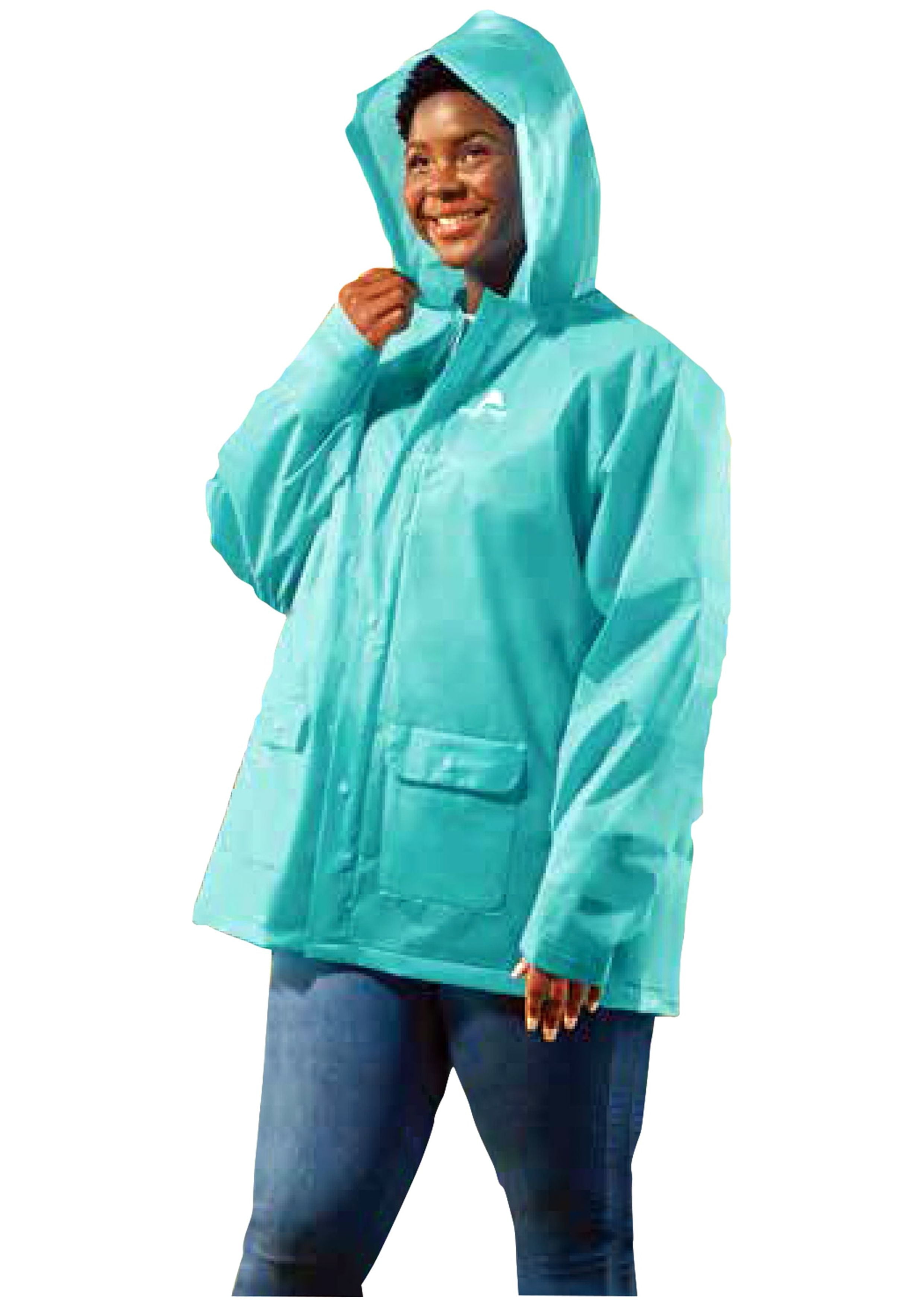 Ozark Trail Adult Eva Rainwear Jacket, L-XL, Aqua, Light Green