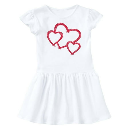 

Inktastic Three Red Hearts Gift Baby Girl Dress