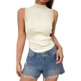 thumbnail image 2 of Sleeveless Tops for Women 2026 Summer Neck Ribbed Slim Fit Basic Plain Tank Top Undershirts, 2 of 5