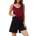 thumbnail image 4 of INSPIRE CHIC Camisole en Satin pour Femme à Col en V à Bretelles Spaghetti en Soie pour Dormir et Se Détendre Pyjama Blouse S Rouge, 4 of 6