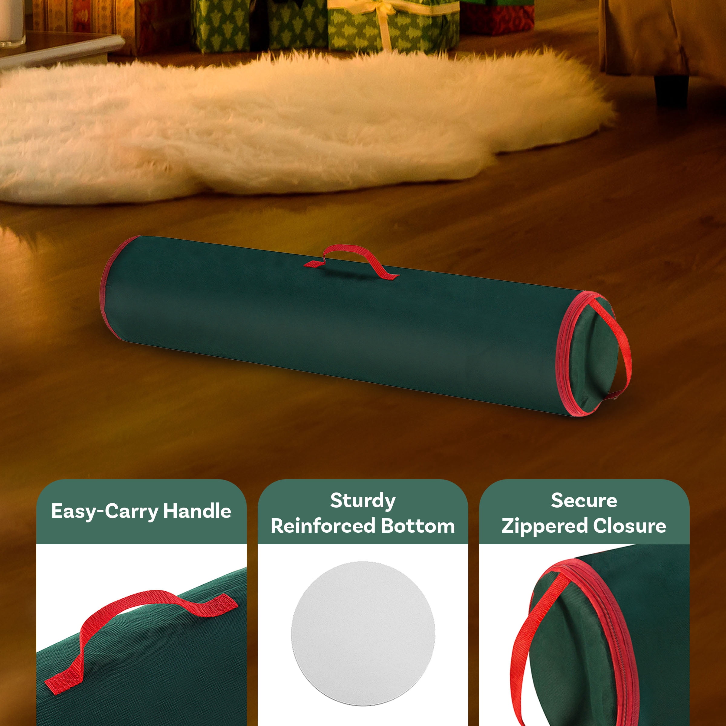 40-Inch Wrapping Paper Storage Bag for Up to 25 Rolls, Green
