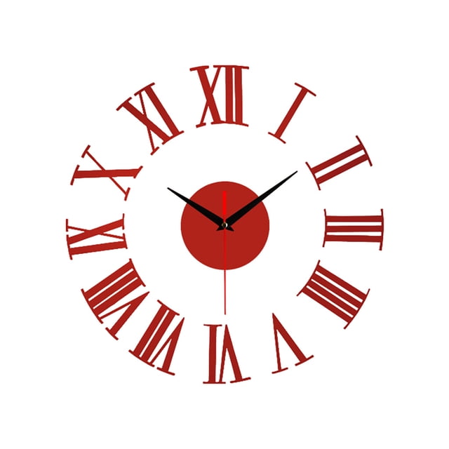 Frameless DIY Wall Mute Clock 3D Mirror Surface Sticker Home Office Decor