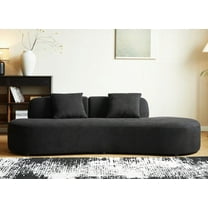 Modern Curved Velvet Sofa 90" with Half Moon Design and High-Density Foam, Ideal for Living Room and Office