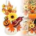 thumbnail image 2 of PEIXUN Artificial Pumpkin Table Centerpiece Potted Plants With Maple Sunflower Berries Fall Desktop Arrangement Ornament For Farmhouse Decor, 2 of 9