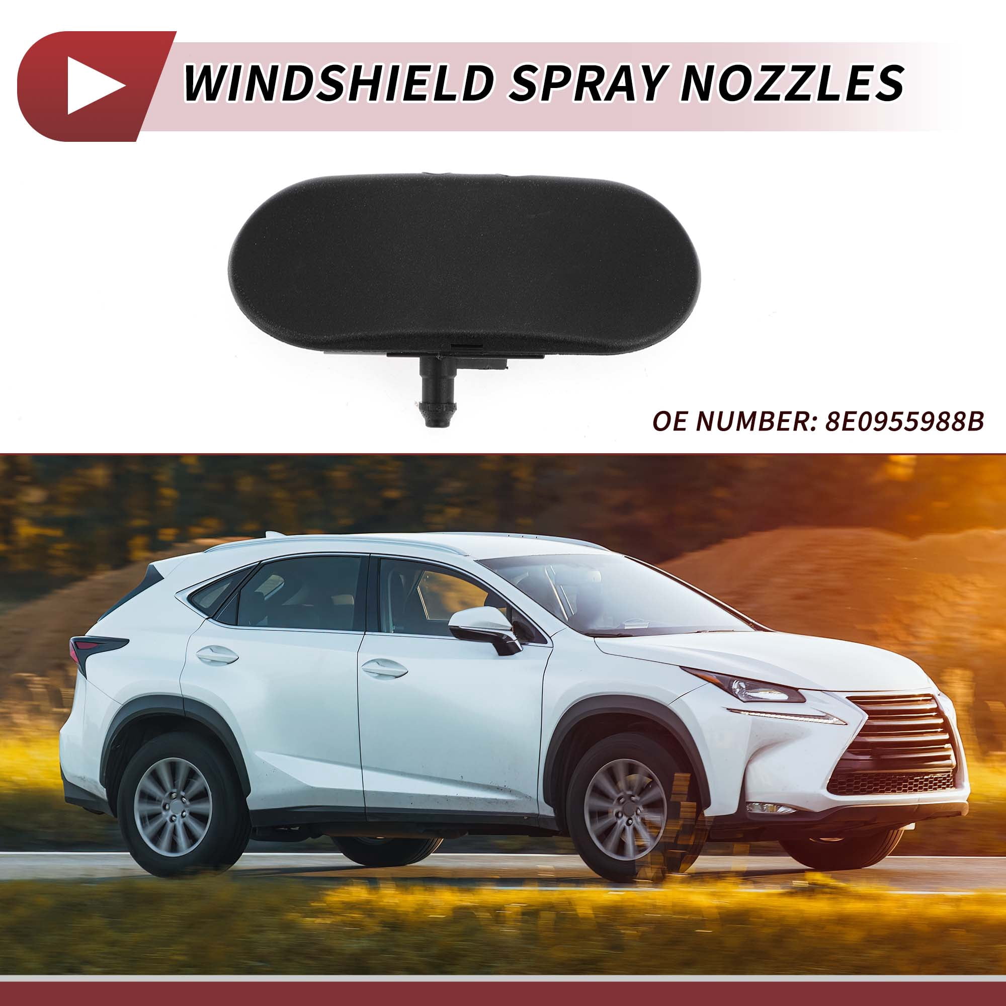 Unique Bargains 2pcs Washer Nozzle for Audi A4 2002-2008 for Audi S4 2004-2008