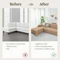 thumbnail image 6 of Sanmadrola Couch Cover for 3 Cushion Couch Sofa Cover Sectional Sofa Cover for Dog Sofa Slipcover Washable Couch Covers for L-Shape Sofa Reversible Sofa Protector 71''x134'' Khaki 1 Piece, 6 of 8