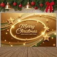 thumbnail image 6 of Gold Theme Merry Christmas Banner Star Decorated Happy New Year Banner Shiny Green Wave Holiday Banner for Christmas Party New Year Celebration Indoor Decoration, 6 of 9