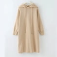 thumbnail image 2 of XEGLSBU Girls Dresses Size 14-16 Long Kids Dress Girls Winter Long Sleeve Solid Color Knit Hooded Sweater Casual Dress for Children Clothes Girls Dresses Size 10-12 Fall Khaki Size 4-5 Years, 2 of 8