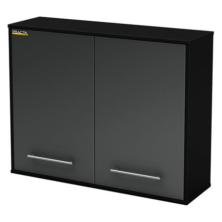 South Shore Karbon Collection Wall Storage Cabinet, Pure Black/Charcoal