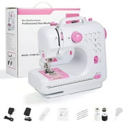 12 Built-in Stitches Small Sewing Machine Double Threads and Two Speed Multi-function Mending Machine with Foot Pedal for Kids