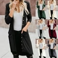 thumbnail image 2 of Kureaily Womens Long Sleeve Cardigan Casual Light Soft Knit Cardigan Sweater Coat Single Cardigan Autumn And Winter Mid Length Long Sleeve Buttons Solid Color Cardigan, 2 of 4