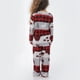 thumbnail image 3 of Conjunto de ropa de dormir navideña a juego para la familia, pijamas con estampado acanalado de manga larga y cuello redondo para padres e hijos, conjunto rojo gris para niños de 2 años, 3 of 6