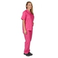 thumbnail image 7 of M&M SCRUBS Women Scrub Set V-Neck Medical Scrub Tops and Drawstring Pants - Pack of 2 Set (Hot Pink, XX-Large), 7 of 7