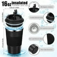 thumbnail image 2 of 4 Pack 16 oz Vacuum Insulated Travel Coffee Tumbler with Lid Double Wall Stainless Steel Mug Black, 2 of 6