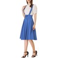 thumbnail image 4 of INSPIRE CHIC Women's Cute Suspender Skirt High Waist Overall Corset Skater Skirt Short Mini Dress XS Blue, 4 of 6