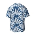thumbnail image 2 of Gaeub Blue Shells Men's Lapel Short Sleeve Shirt, Relaxed Fit Shirt, Soft and Breathable for Outdoors Party Travel - Large, 2 of 7