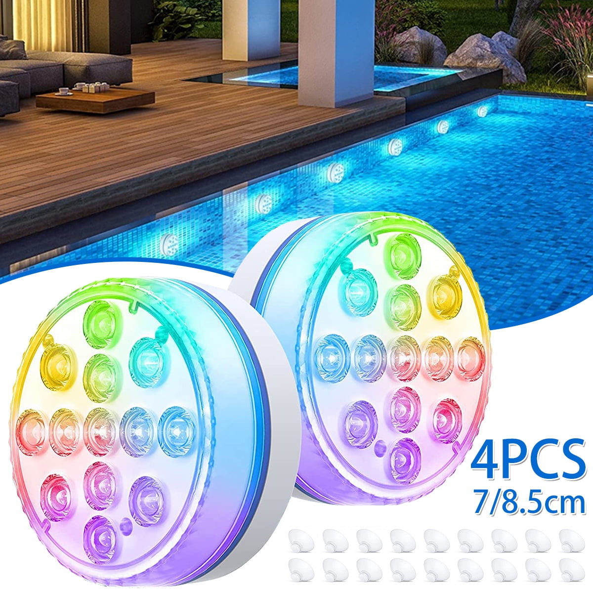 THREN 13 LEDs Submersible Light RGB Underwater Light IP68 Waterproof