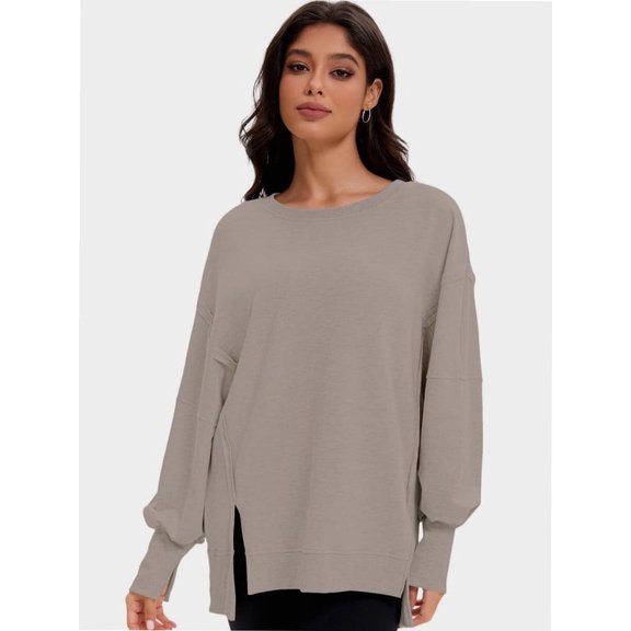 Womens Oversized Crewneck Long Sleeve Shirts Pullover Sweatshirts