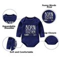 thumbnail image 2 of YSCULBUTOL Baby Twins bodysuits Best Friends Forever Baby clothes Set with bibs girl outfit with hat, 2 of 3