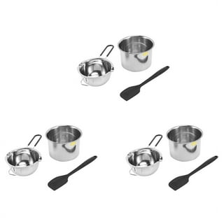 Double Boiler Pot Set Stainless Steel Melting Pot with Silicone Spatula for  Melting ,Soap,Wax,Candle Making 