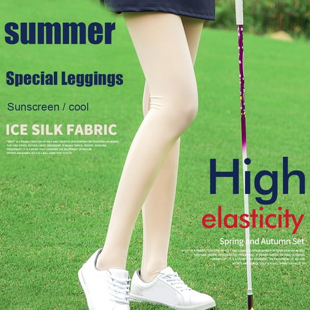 Golf Sun Protection Golf Pants Cool Ice Silk Stocking Sport Leggings  Cooling Socks for Women Golf & Outdoor Sports