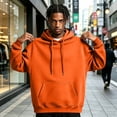thumbnail image 2 of Basysin Men's Hoodies Pullover Long Sleeve Casual Drawstring Sweatshirts Men Casual Solid Color Pullover Drawstring with Pocket, Sizes S-3XL, 2 of 6