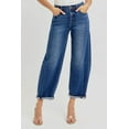 thumbnail image 5 of Risen Jeans - High-Rise Barrel Leg Jeans with Seam Detailing and Adjustable Cuff (25.5" Inseam) - RDP5933, 5 of 11