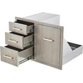 thumbnail image 1 of Stainless Steel Outdoor Kitchen Door Drawer Combo 29.5" W x 22.6" H x 21.7" D - Triple Drawers & Access Door, Propane Storage & Adjustable Garbage Ring, Weather-Resistant Flush Mount, 1 of 1